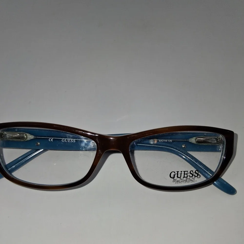 GUESS GU2243 Eyeglass Frames Brown Teal Rectangle Women's 53-14-135 FRAMES ONLY
